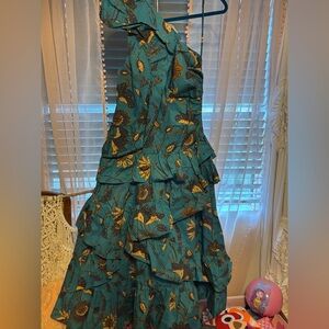 Ulla Johnson Teal and Mustard Dress